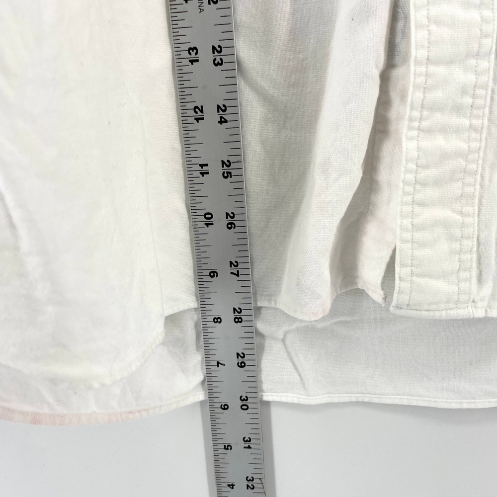 Polo Ralph Lauren Men's White Long Sleeve Button Down Shirt Size L Casual FLAW - Picture 6 of 8